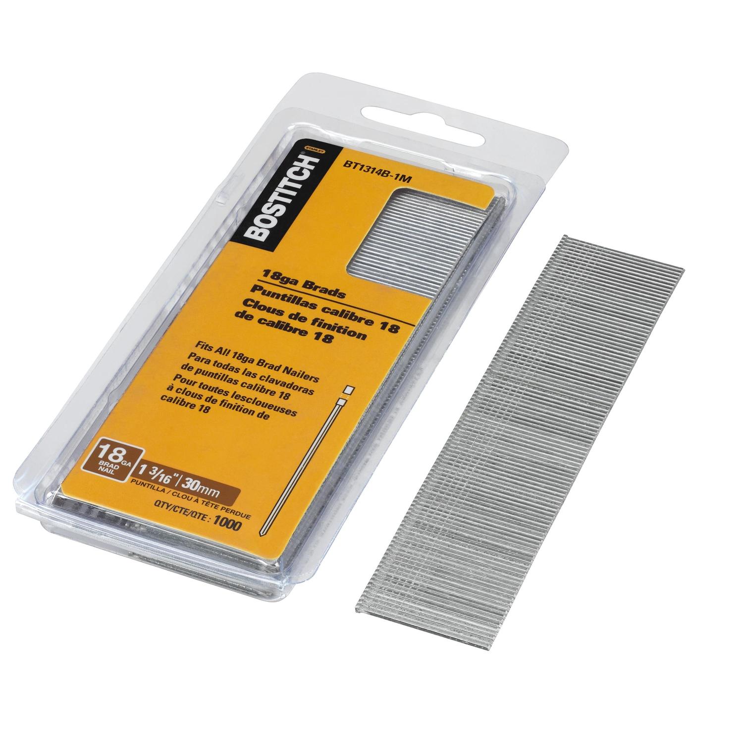 Bostitch 18 Ga. X 1-3/16 in. L Coated Steel Brad Nails 1000 pk Mfr