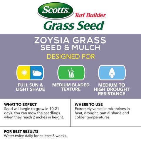 Scotts Turf Builder Zoysia Grass Partial Shade/Sun Grass Seed and