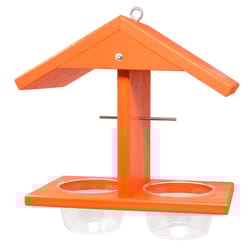 Backyard Essentials Oriole Glass/Wood Double Fruit and Jelly Hanging Bird Feeder 2 ports