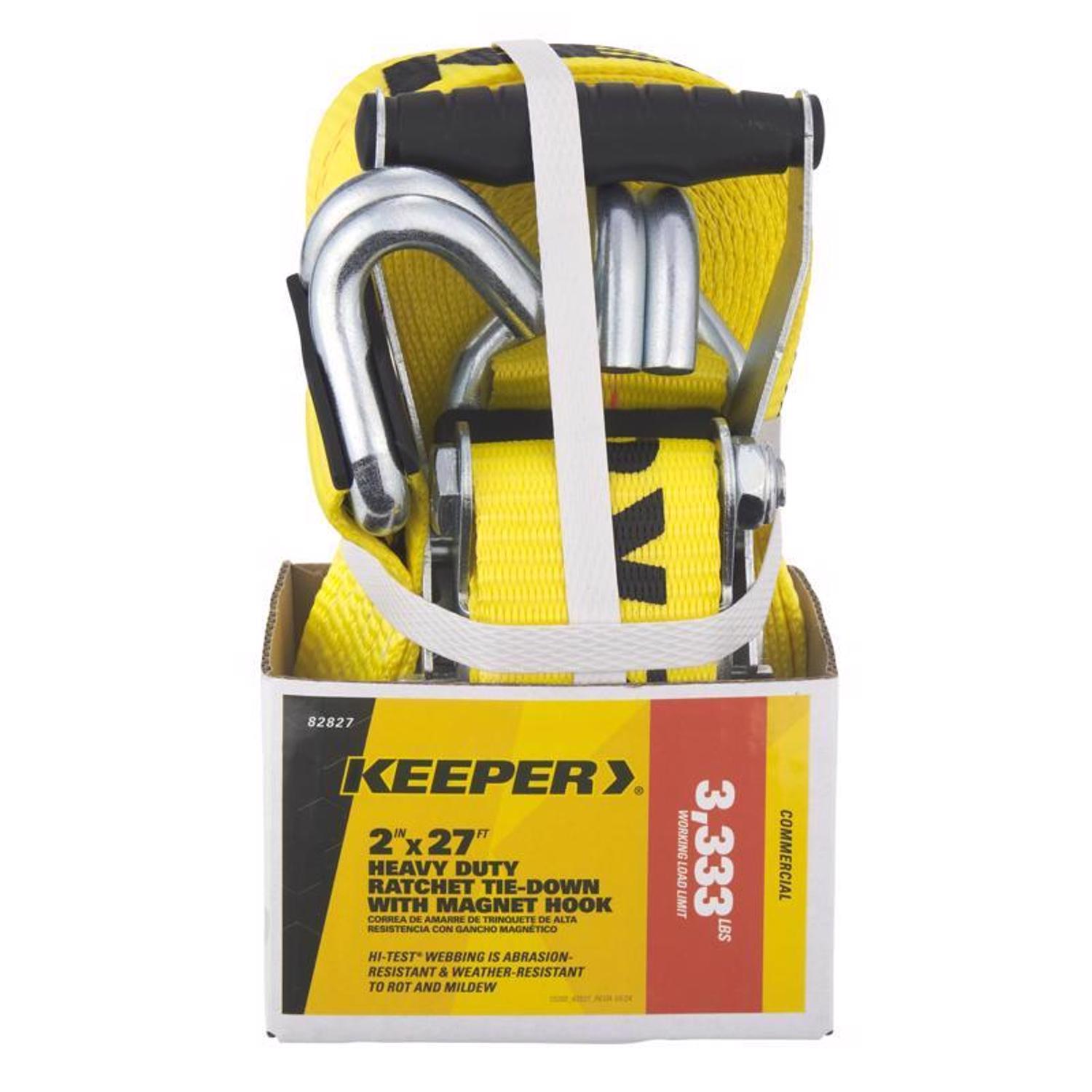 EGDE エッジ　KEEP OUT ハーネス　サスペンダー　ケツワレ　黄色　SM Keeper 2 in. W X 27 ft. L Yellow Ratchet Tie Down Strap 3333 lb 1