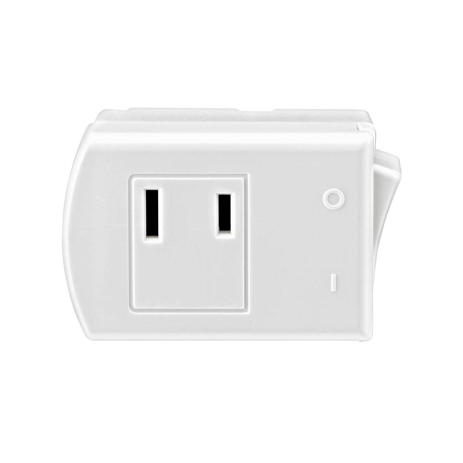 Photos - Socket Leviton 13 amps Double Pole Rocker Plug-In Switch Tap White 1 pk C28-01469-00W 