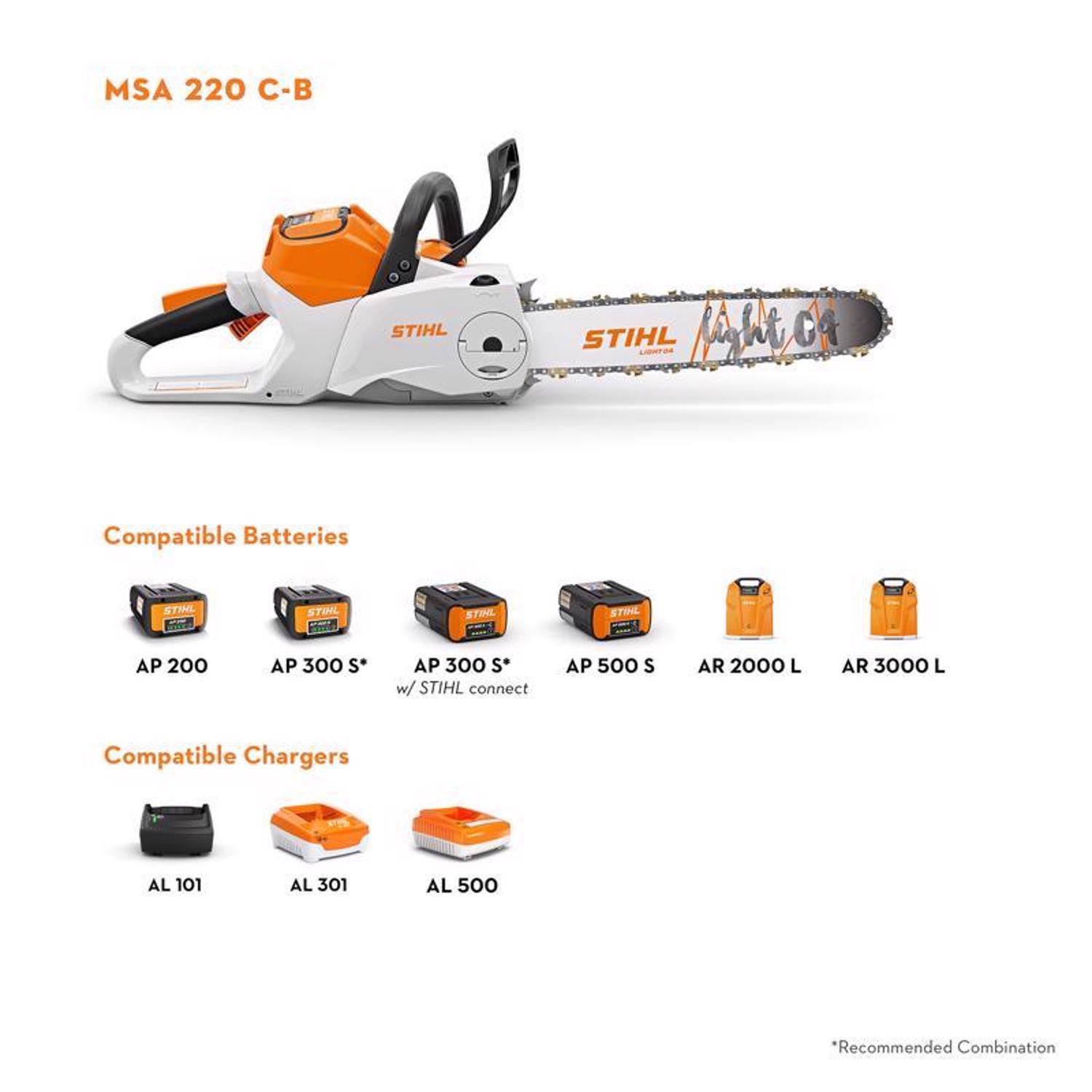 STIHL MSA 220 C-B 14 in. Light 04 Bar Battery Chainsaw Tool