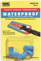 King Innovation Dryconn Copper Wire Waterproof Wire Connector Aqua/Orange 6 pk