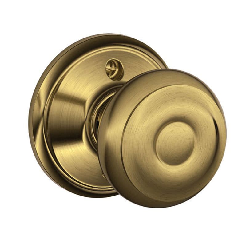 Schlage Georgian Rustic Antique Brass Dummy Knob Right or Left Handed