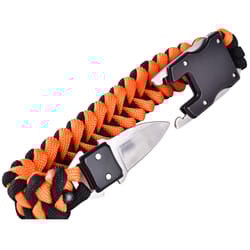 Mad Man Mens Paracord Round Black/Orange Survival Bracelet