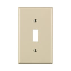Leviton Light Almond 1 gang Thermoplastic Nylon Toggle Wall Plate 1 pk