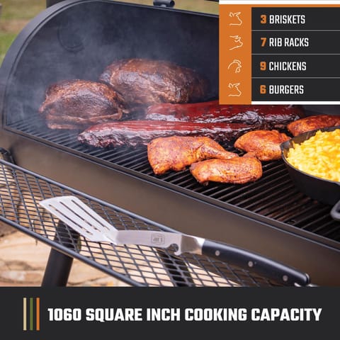 Oklahoma Joe's Longhorn Charcoal/Wood Offset Smoker Black Mfr