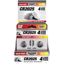 Blazing Voltz Lithium CR2025 3 V Button Cell Battery 4 pk