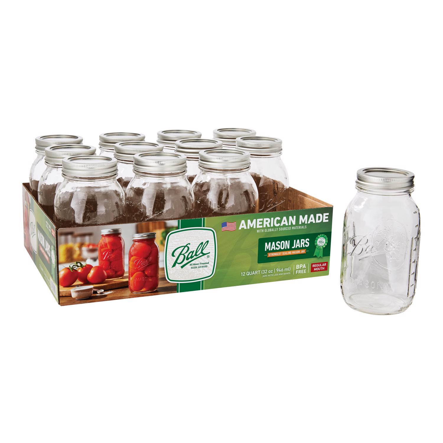 Ball Regular Mouth Mason Jar 32 oz 12 pk Mfr# 62000 - Ace Hardware