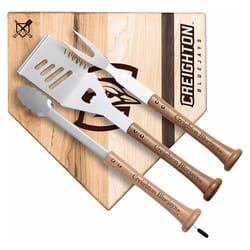 Baseball BBQ NCAA Stainless Steel Natural Grill Tool Set 1 pk