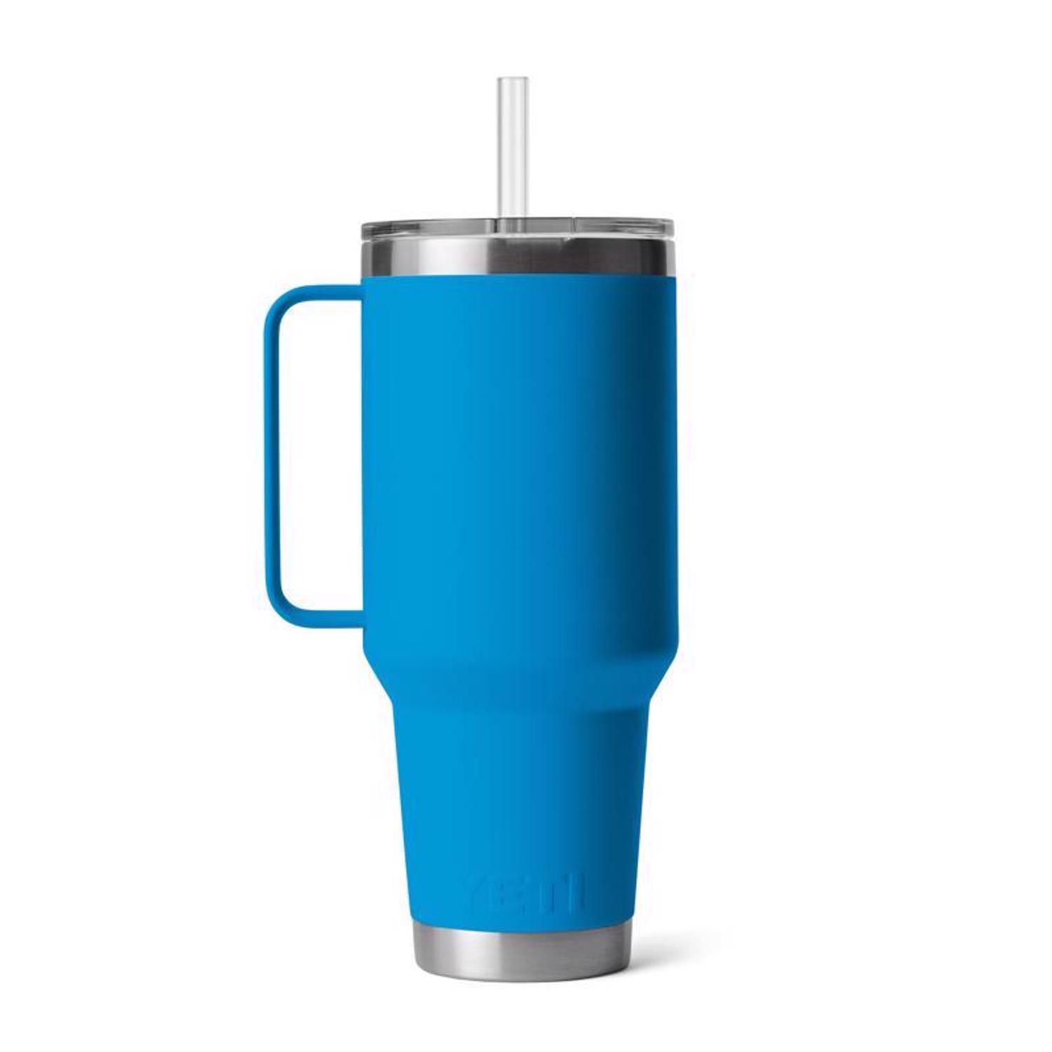 YETI Rambler 42 oz Big Wave Blue BPA Free Straw Mug Mfr