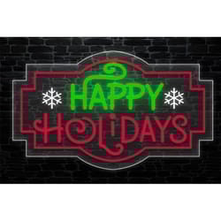Luxe Light Decor Happy Holidays LED Happy Holidays Hanging Decor