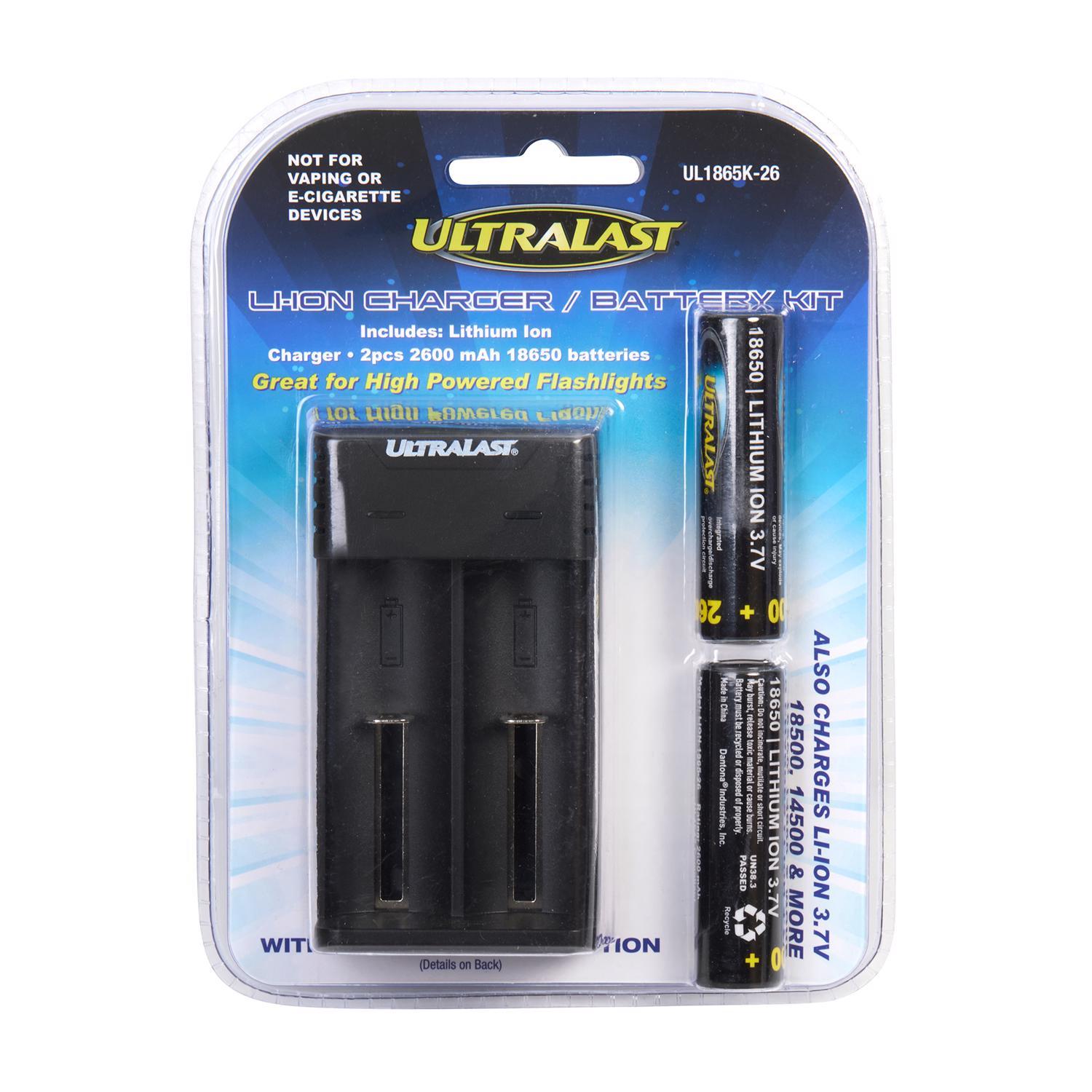Ultralast UL1865K-26 Lithium Ion Charger/Batteries Combo Kit