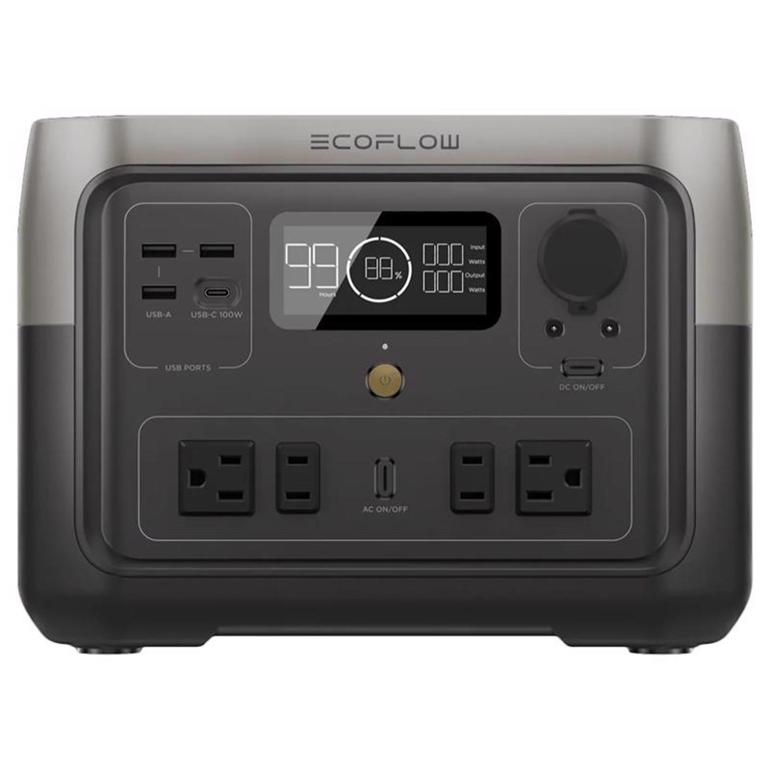 EcoFlow River 2 Max 512 W Portable Power Station Mfr# ZMR610-B-US