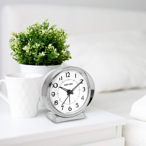 ウエストクロックス「ベビーベン」　手巻き時計 Westclox Baby Ben Silver Alarm Clock Analog Battery Operated Mfr