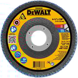 DEWALT 4-1/2 in. D X 7/8 in. Zirconia Type 29 Flap Disc 40 Grit 1 pc