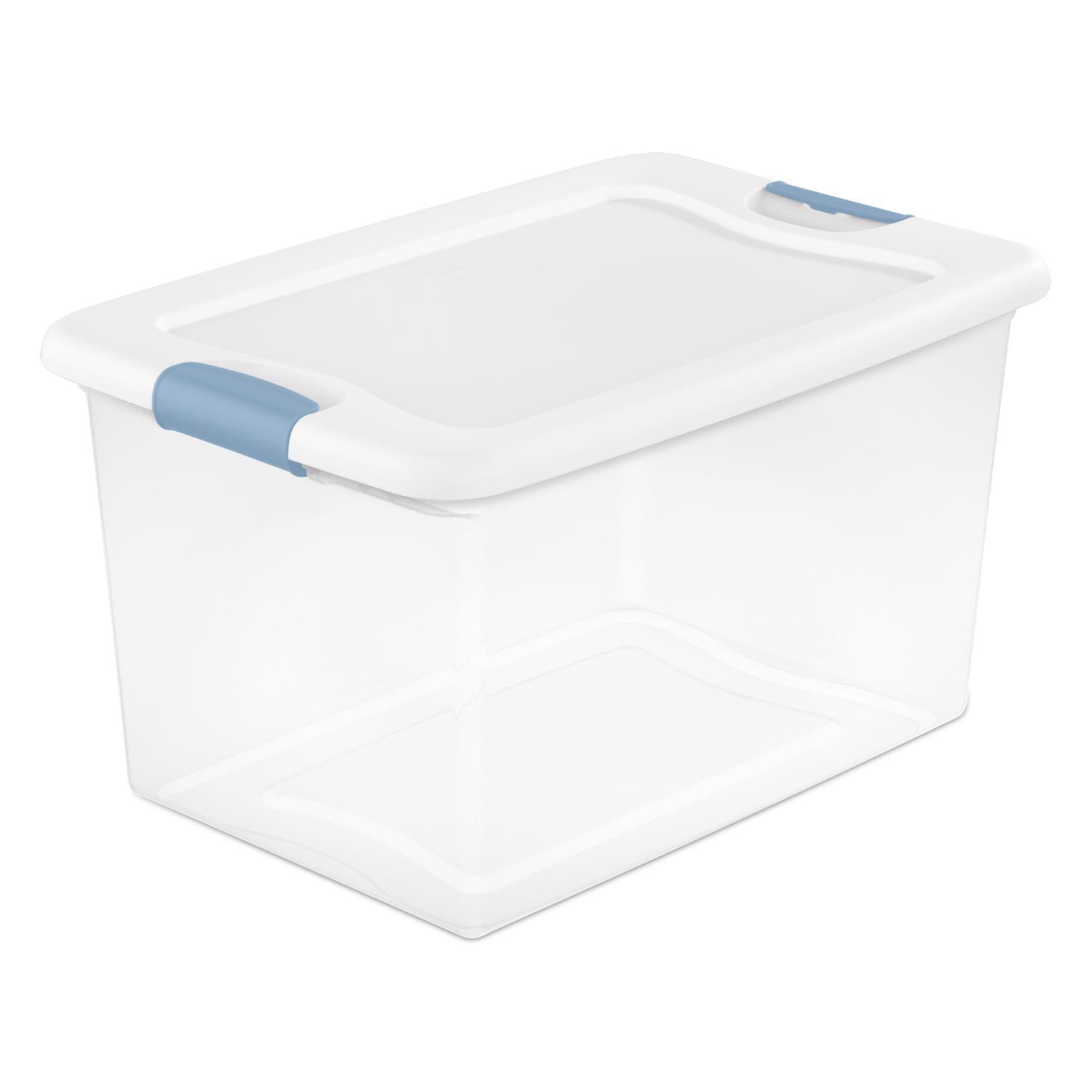 Ace Hardware Sterilite 64 qt Clear/White Latch Storage Box 13-1/2 in. H X 23-3/4 in. W X 16 in. D Stackable