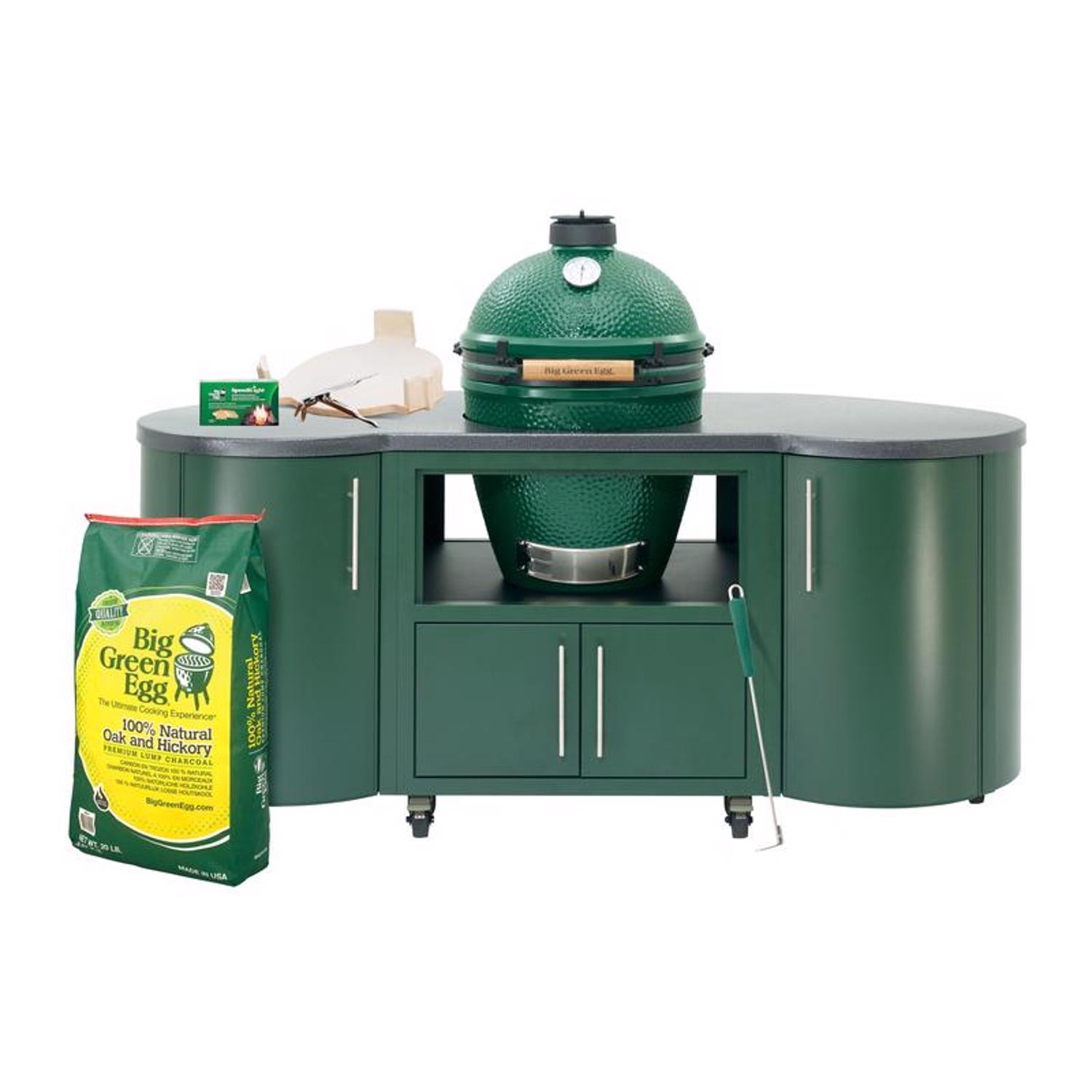 Big Green Egg 18.25 in. Large EGG Package with 76 in Island