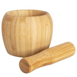 Totally Bamboo TB Essentials Natural Bamboo Mortar and Pestle Set 6.75 oz