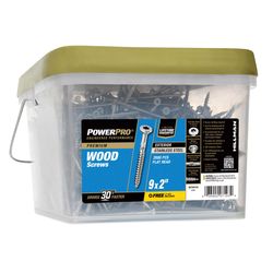 Power Pro No. 9 Ga. X 2 in. L Stainless Steel Star Flat Head Deck Screws