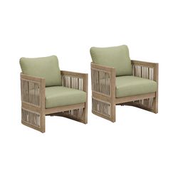 Signature Design by Ashley Moondance Brown Wood Frame Casual Lounge Chair Green