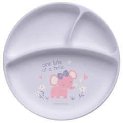 Stephen Joseph Gray Silicone Elephant Plate 8 in. D 1 pc