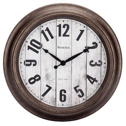 Westclox 15-1/2 in. L X 15-1/2 in. W Indoor Classic Analog Wall Clock Glass/Plastic Brown