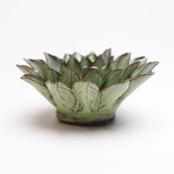 Chive Japan 2 in. H X 4.5 in. L Glazed Green Ceramic Aster Wall Flower