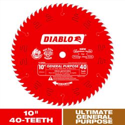 Diablo 10 in. D X 5/8 in. General Purpose TiCo Hi-Density Carbide Circular Saw Blade 40 teeth 1 pk