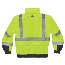 Ergodyne GloWear XXL Long Sleeve Unisex Hooded Bomber Jacket Lime