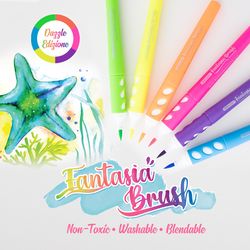 Bazic Products Neon Color Assorted Brush Markers 6 pk