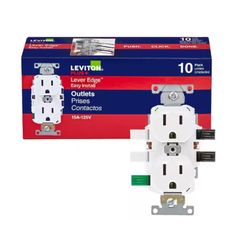 Leviton Lever Edge 15 amps 125 V White Outlet 10 pk