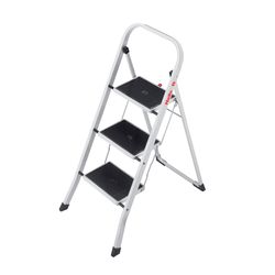 Hailo 45.6 in. H X 18.5 in. W X 1.97 in. D 330 lb. cap. 3 step Steel Folding Step Stool