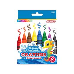 Bazic Products Jumbo Washable Assorted Color Crayons 8 pk