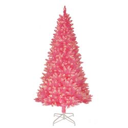 Puleo International 6-1/2 ft. Full Incandescent 300 ct Pink Pine Christmas Tree