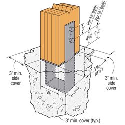 Simpson Strong-Tie 16.69 in. H X 3.94 in. W 7 Ga. Galvanized Steel Column Base