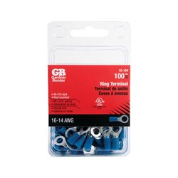 Gardner Bender 16-14 Ga. Insulated Wire Ring Terminal Blue 100 pk