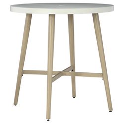 Signature Design by Ashley Seton Creek Brown/Gray Round Aluminum Casual Contemporary Bar Table