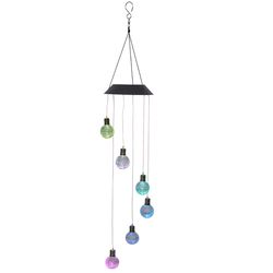 Alpine Assorted Glass 6.22 in. H Solar Hanging Light