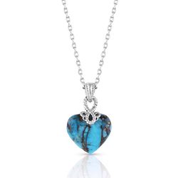 Montana Silversmiths Women's Untamable Heart of Stone Silver Necklace Water Resistant