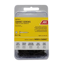 Ace No. 6 X 1 in. L Phillips Black Phosphate Coarse Cabinet Screws 50 pk