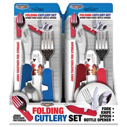 Blazing LEDz Assorted Stainless Steel Folding Cutlery Set