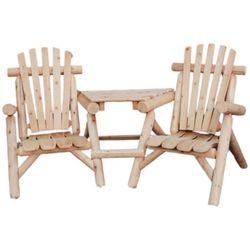 Lakeland Mills Contoured Comfort Natural Wood Frame Rustic Northwoods Chair Set