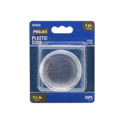 Projex Plastic Furniture Cups Clear Round 1-7/8 in. W 4 pk