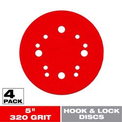 Diablo 5 in. Ceramic Blend Hook and Lock Sanding Disc 320 Grit Super Fine 4 pk