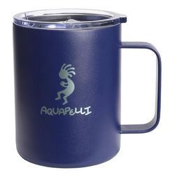 Aquapelli 12 oz Blueprint Blue BPA Free Solid Vacuum Insulated Mug