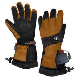 ActionHeat M Polyester/Leather Heated Khaki Cold Weather Gloves