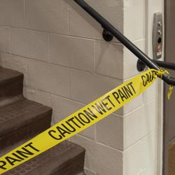 C.H. Hanson 200 ft. L X 3 in. W Plastic Caution Wet Paint Barricade Tape Yellow
