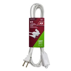 Ace Indoor 6 ft. L White Extension Cord 16/2 SPT-2
