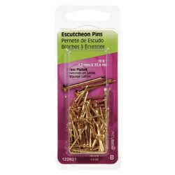 HILLMAN Anchor Wire 18 Ga. X 1 in. L Brass-Plated Steel Escutcheon Pins 1 pk 1.5 oz